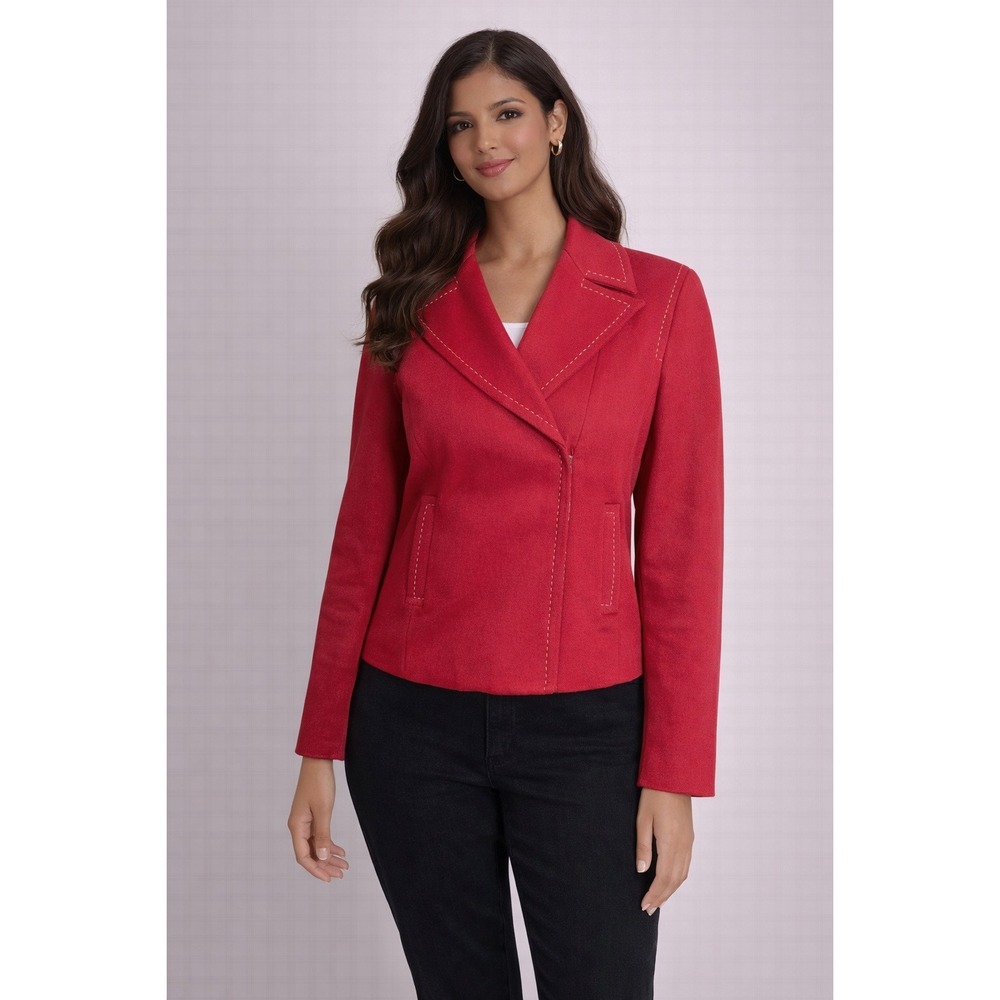 BCBGMaxAzria- Vibrant Red Y2k Jacket Size 4